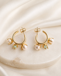 Aretes Círculo en Perlas