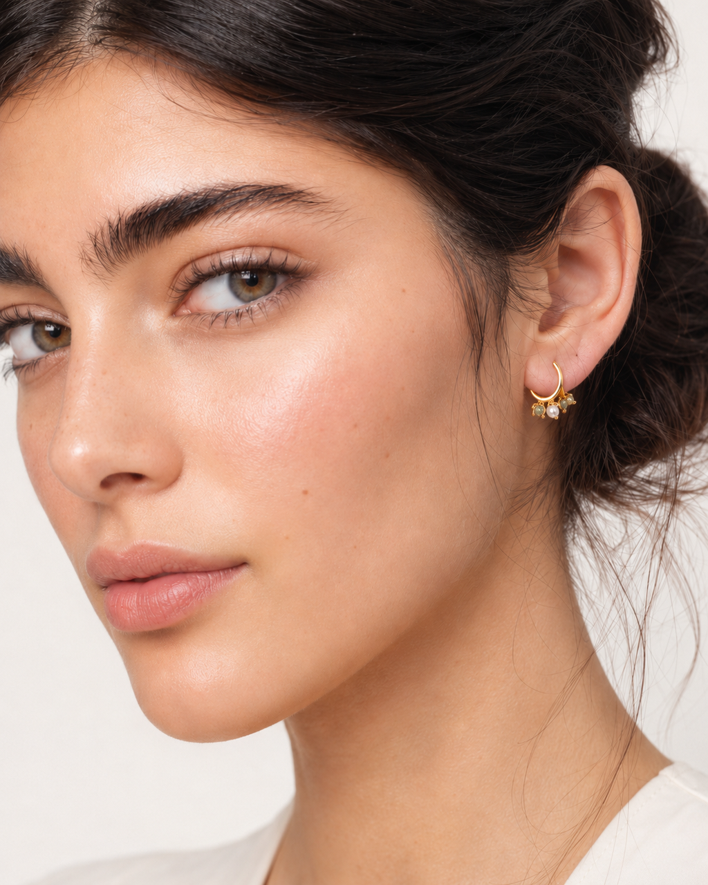 Aretes Círculo en Perlas