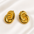 Aretes Nautilus Dorado Baño en Oro de 24k