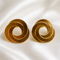 Aretes Espiral Dorado en Oro de 24k